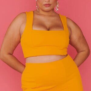 NWOT Show Me Your Mumu Ansley Crop Top Tangerine Stretch !